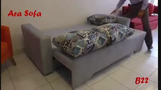 کاناپه مبل تختخواب شو (تخت شو) دو نفره همراه با نشیمن چهار نفره مدل b22  آرا سوفا