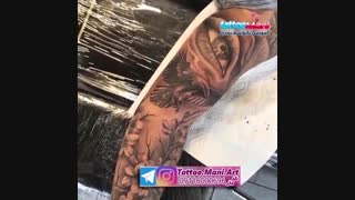 تاتو چشم و عقاب روی بازو