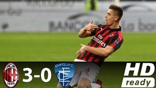 خلاصه دیدار آث میلان3_0 امپولی (هفتۀ بیست‌وپنجم سری آ ایتالیا)