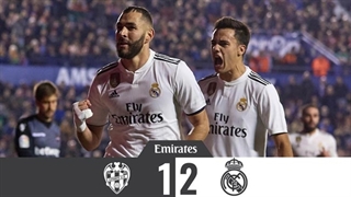 خلاصۀ بازی لوانته 1_2 رئال مادرید (هفتۀ بیست‌وپنجم لالیگا اسپانیا)