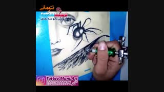 تمرین تتو عنکبوت هنرجویی از رشت