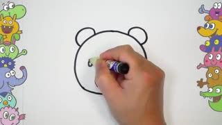 آموزش نقاشی کودکان - نقاشی مرحله به مرحله خرس