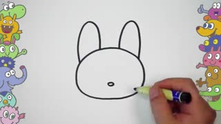 آموزش نقاشی کودکان - نقاشی مرحله به مرحله خرگوش