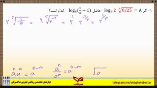 بهترین تدریس مبحث لگاریتم _ خواص لگاریتم _ استاد شاکریان