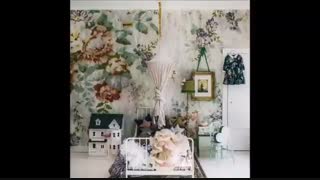 کاغذ دیواری های گلدار درطراحی داخلی خانه