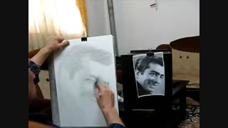 بابل هنر سیاه قلم  چهره شادروان فردین