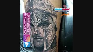 تاتو چهره گلادیاتور روی بدن