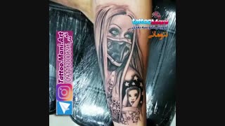 تاتو دختر نقابدار روی دست