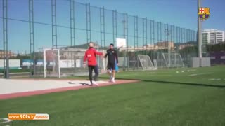 تمرین اختصاصی  حرفه ای سوارز در بارسلونا