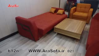 کاناپه مبل تختخواب شو (تخت شو) یک نفره با نشیمن سه نفره مدل   B12nآرا سوفا