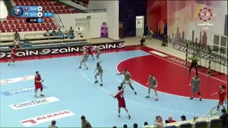 دیدار تیم های الدحیل قطرو الصدقه  لبنان در قهرمانی هندبال باشگاه های  آسیا2019