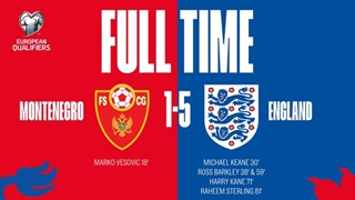 خلاصۀ دیدار مونته‌نگرو 1_5 انگلیس (مقدماتی یورو 2020)