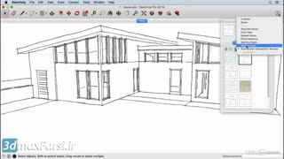 آموزش کاراکتر استایل اسکچاپ SketchUp Changing style