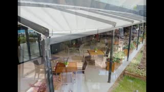 حقانی 09380039391 - سقف تاشو باغ تالار - پوشش برقی رستوران