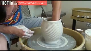 آموزش سفالگری - ساخت گلدان شیک