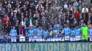 جشن کامل قهرمانی منچسترسیتی در جام حذفی انگلیس