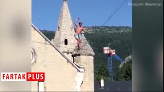 فستیوال هیجان انگیز راه رفتن روی طناب در فرانسه