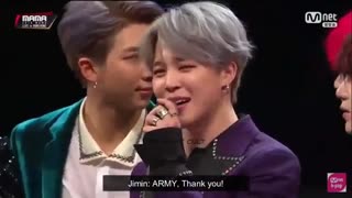 [Eng Sub] BTS MAMA 2018 Artist of the Year Award Full Speech {Hong Kong}
