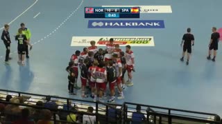 دیدار تیم های ملی هندبال نروژ و اسپانیا  در قهرمانی نوجوانان جهان2019