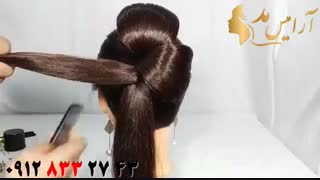 کلیپ آموزش کامل شینیون مو مدل گل + شینیون ساده