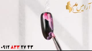 فیلم دیزاین ناخن با لاک مشکی + ناخن مصنوعی