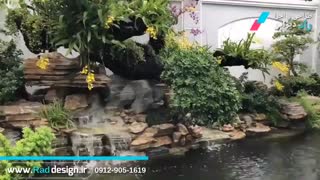 طراحی و ساخت آبنمای طبیعی باغ بهشت توسط گروه معماری راد دیزاین09129051619