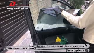 مراحل نصب شیشه دودی پژو 206