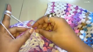 آموزش بافت -پانچو چند رنگه