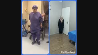 معاینه بیمار  قبل و بعد از جراحی تعویض مفصل لگن سمت راست