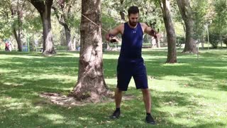 ورزیده کردن عضلات سینه با فشار کش بدنسازی - تمرین پرس سینه و قفسه سینه با کش بدنسازی - احمدرضا امامی