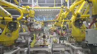 نمایشی از جوشکاری مقاومتی خط تولید بدنه خودرو | Car Body Production Line