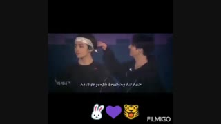علاقـه زیـاد جـونگ کـوک بــه مـوهای تـهیونگــــ [taekook/vkook/bts/تهکوک/ویکوک/بی تی اس]