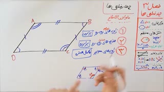 ریاضی 8 - فصل 3 - بخش 3 : چهار ضلعی ها و متوازی الاضلاع ها