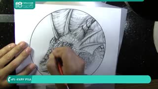 آموزش حکاکی روی چرم طرح اژدها