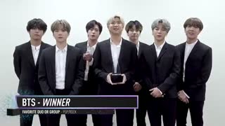 BTS  برنده Favorite Duo or Group-Pop/Rock مراسم AMAs 2019 / بی تی اس