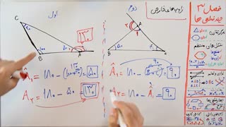 ریاضی 8 - فصل 3 - بخش 5 : زاویه های خارجی
